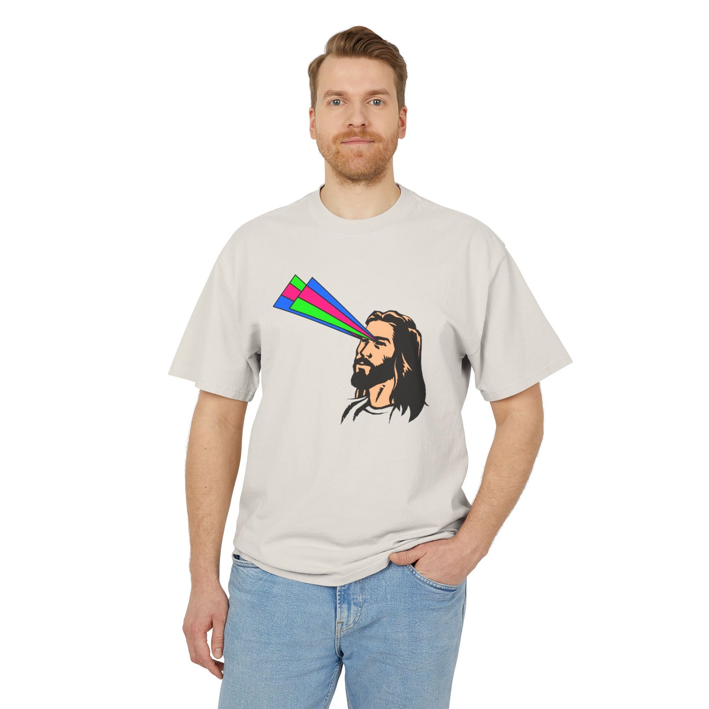 "JESUS LASERS" Unisex Heavy Faded Tee