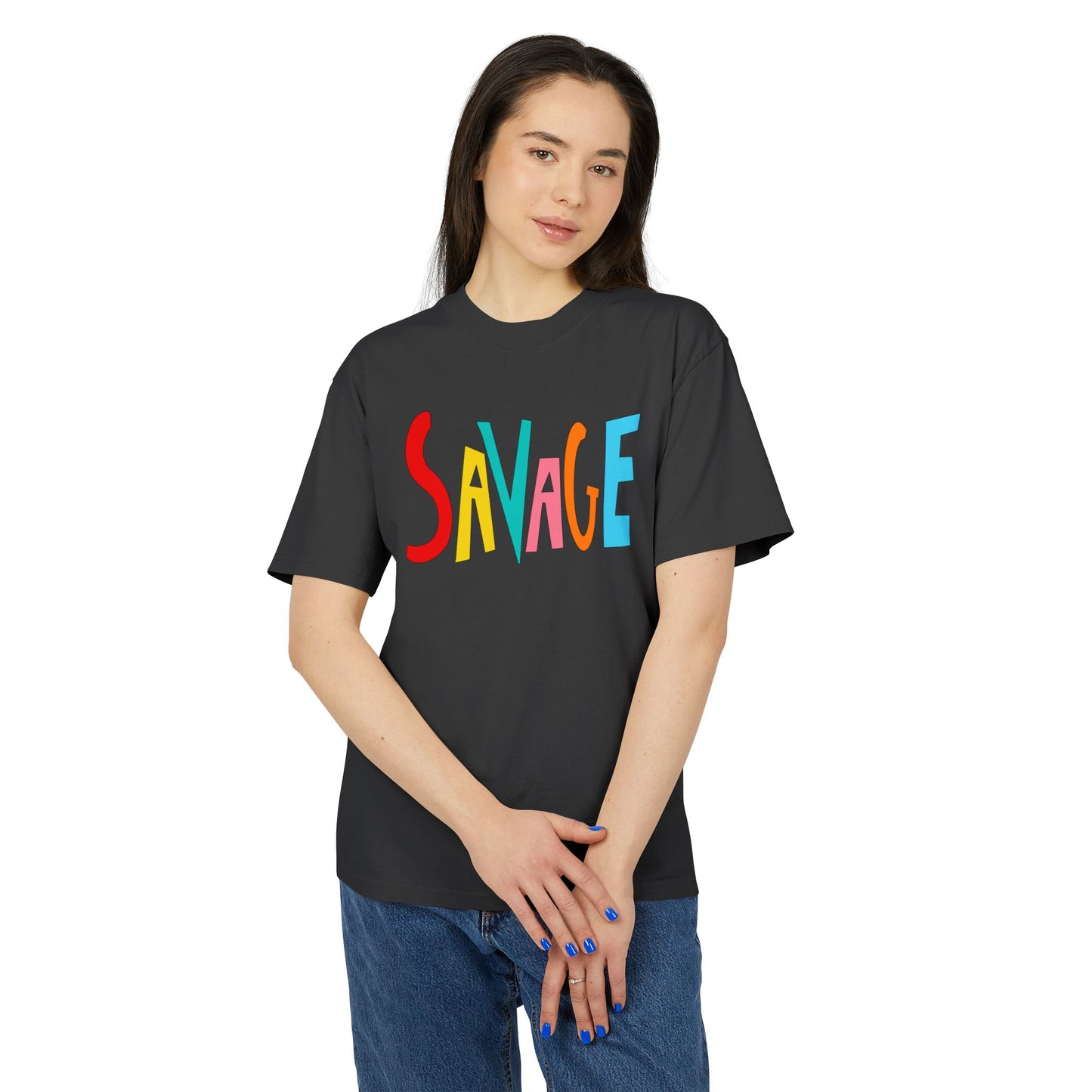 "SAVAGE" Unisex Heavy Faded Tee