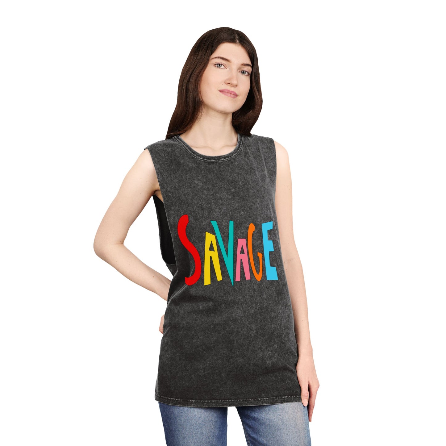 SAVAGE Unisex Stonewash Tank Top