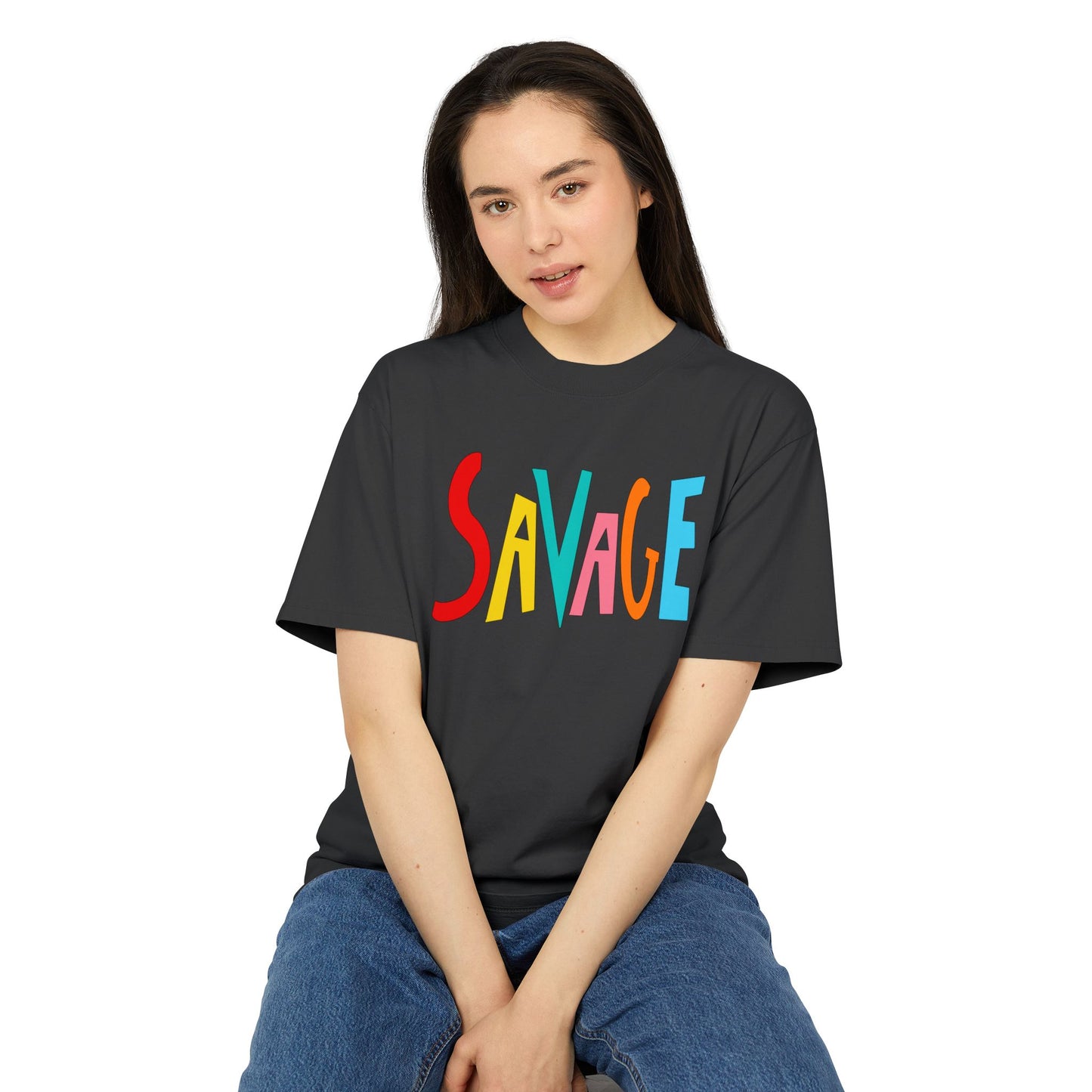 "SAVAGE" Unisex Heavy Faded Tee