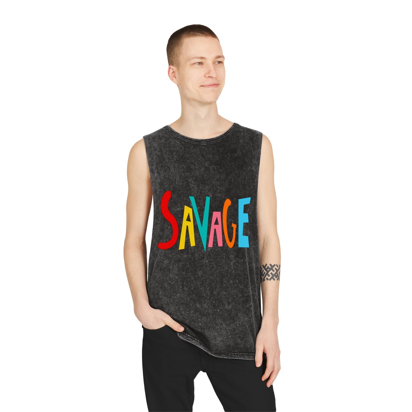 SAVAGE Unisex Stonewash Tank Top