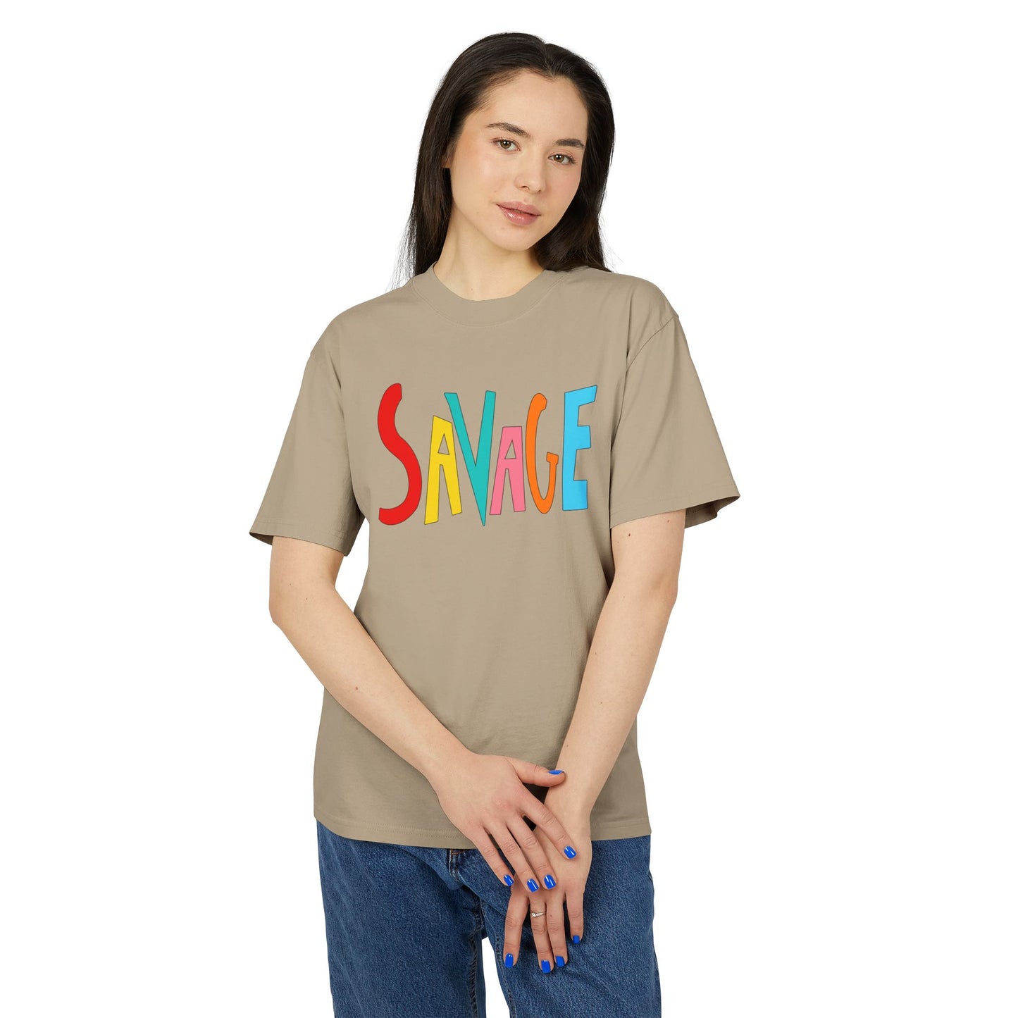 "SAVAGE" Unisex Heavy Faded Tee