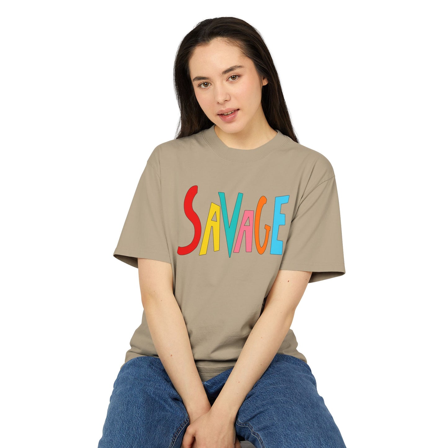 "SAVAGE" Unisex Heavy Faded Tee