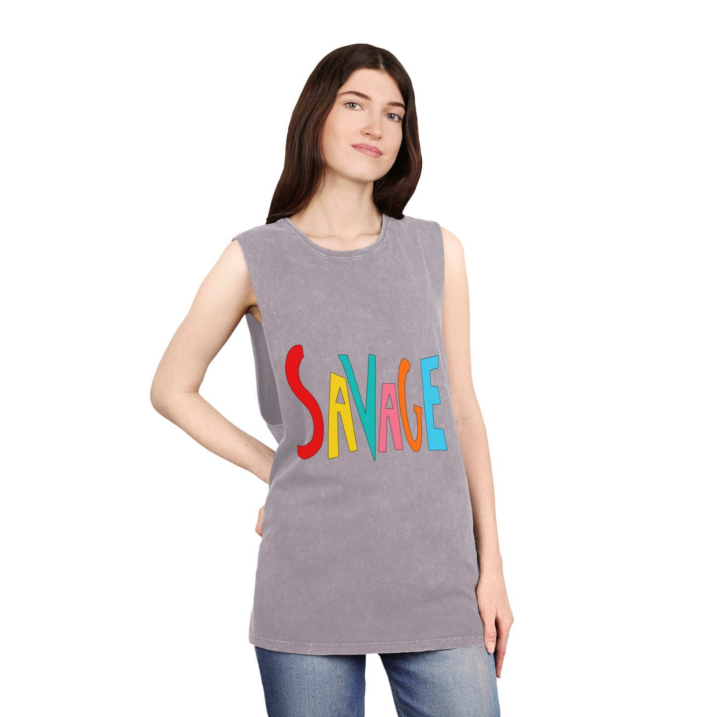 SAVAGE Unisex Stonewash Tank Top