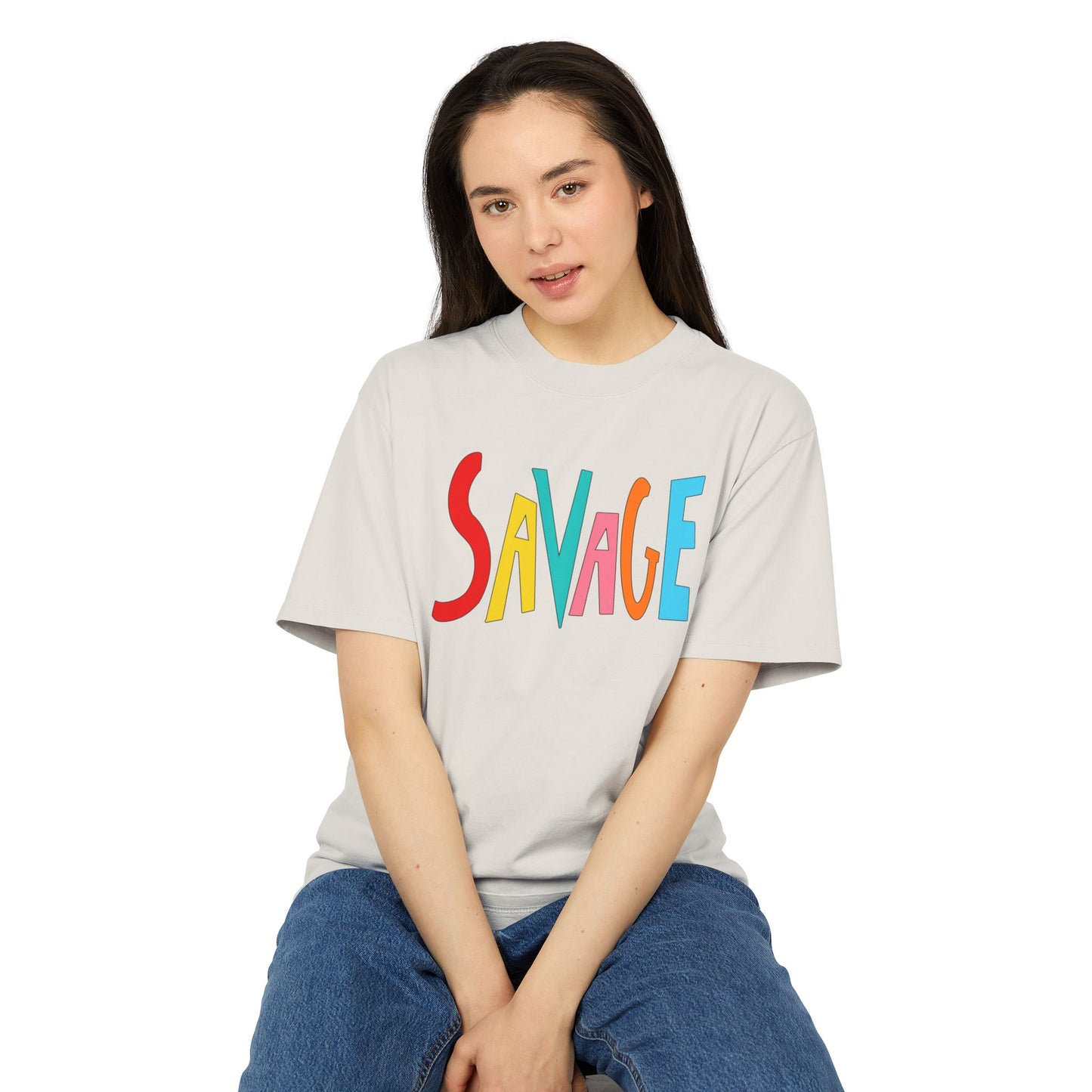 "SAVAGE" Unisex Heavy Faded Tee