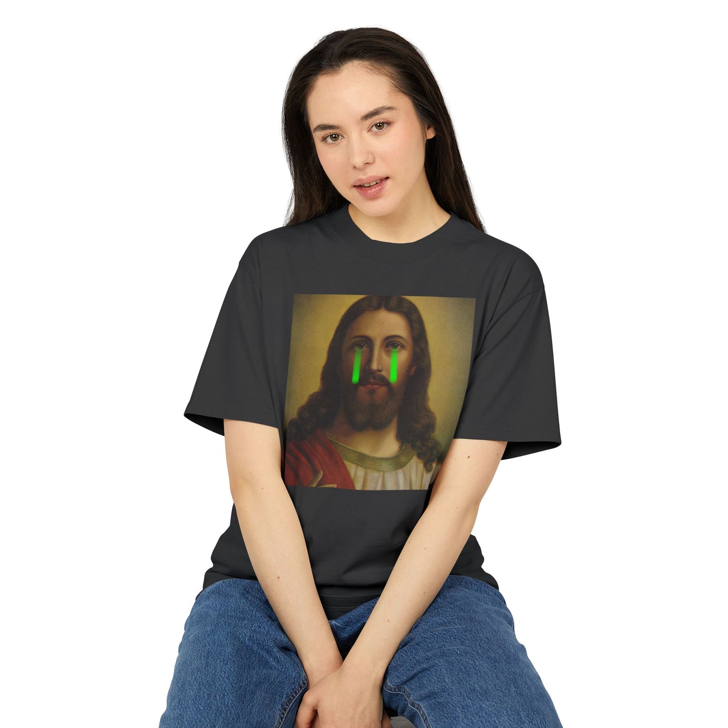 "NEON JESUS" Unisex Heavy Faded Tee