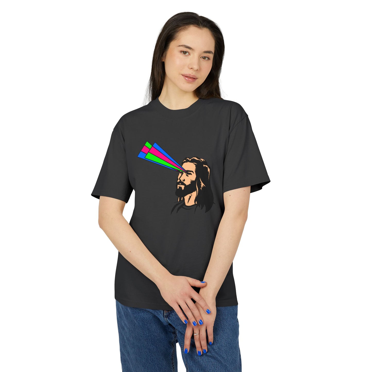 "JESUS LASERS" Unisex Heavy Faded Tee