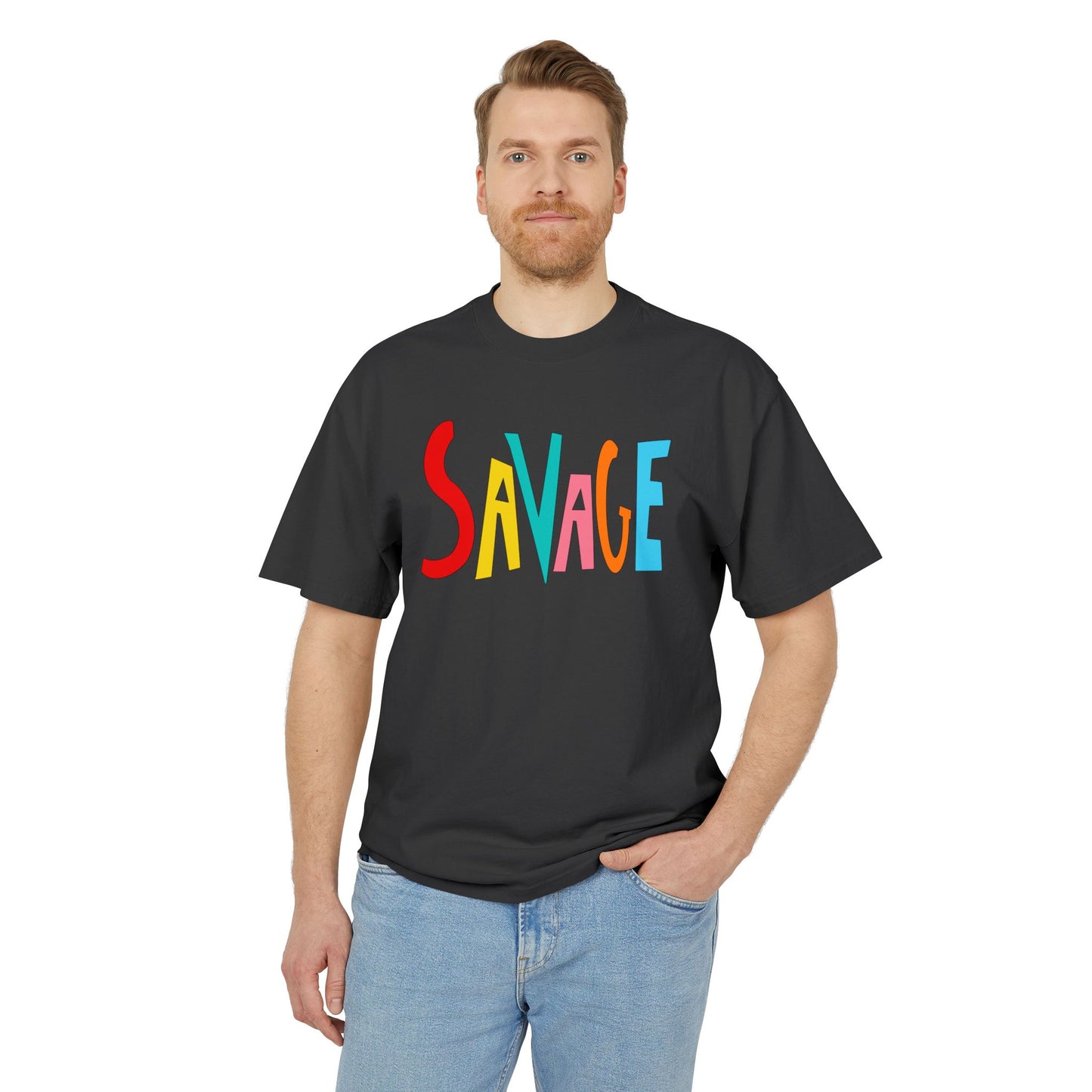 "SAVAGE" Unisex Heavy Faded Tee