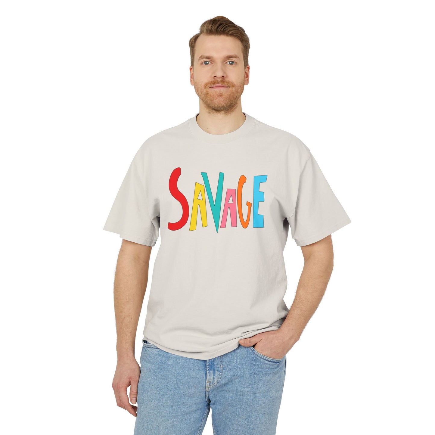 "SAVAGE" Unisex Heavy Faded Tee