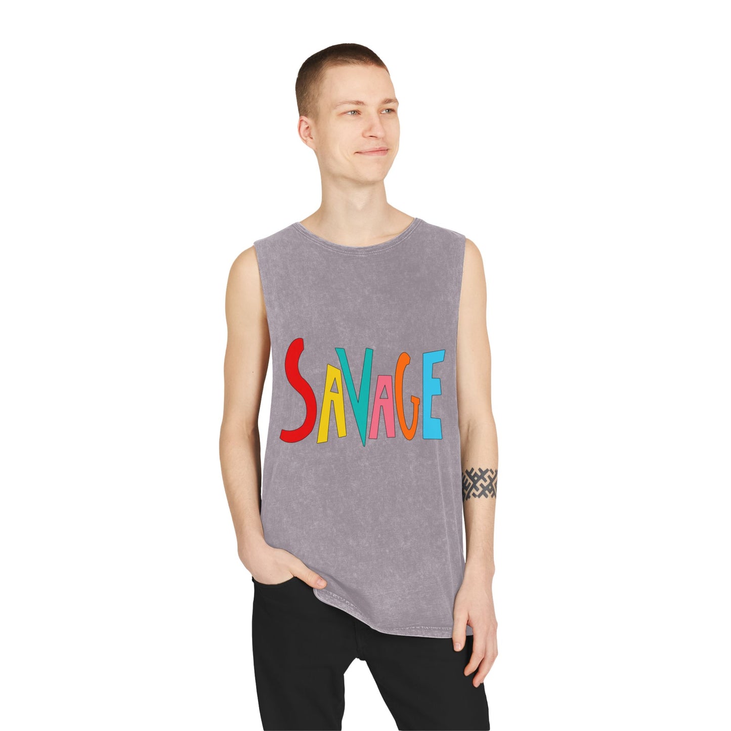 SAVAGE Unisex Stonewash Tank Top