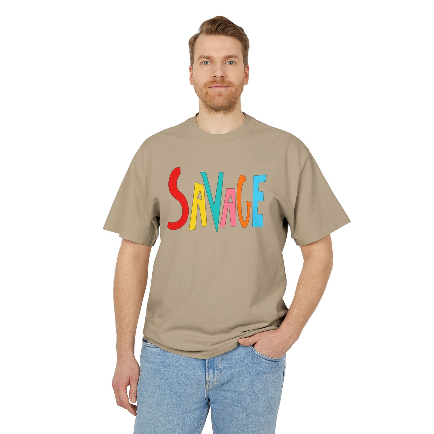 "SAVAGE" Unisex Heavy Faded Tee