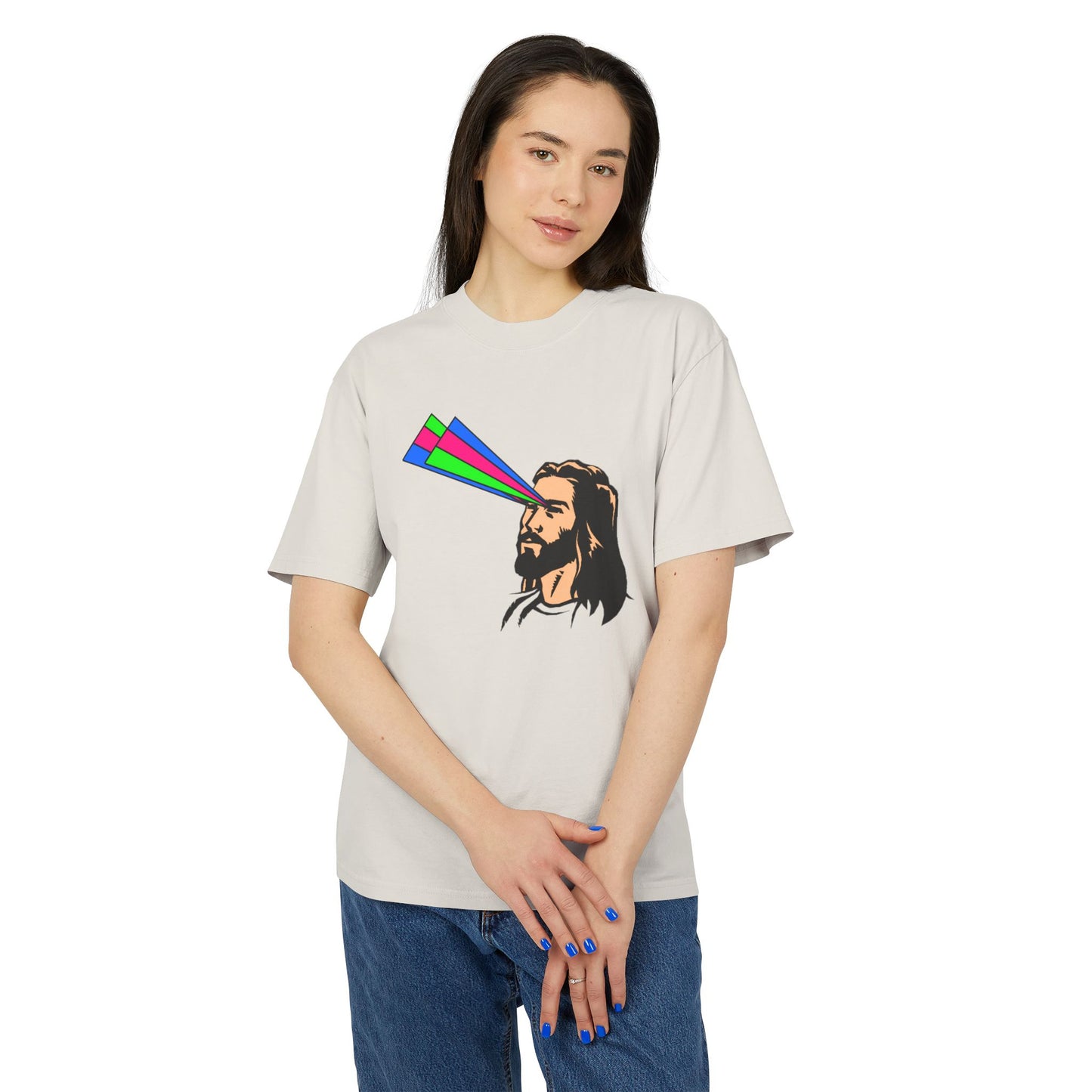 "JESUS LASERS" Unisex Heavy Faded Tee