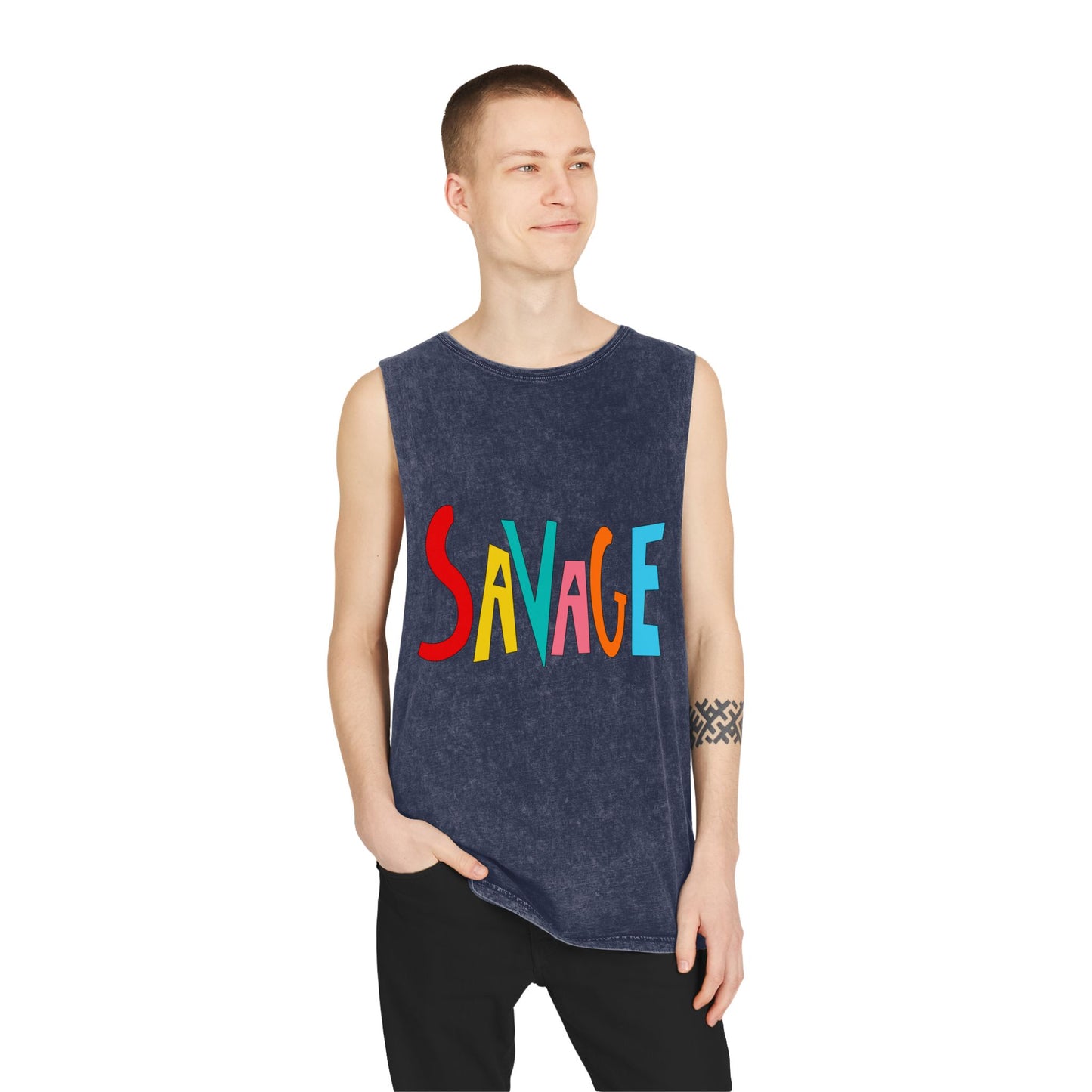 SAVAGE Unisex Stonewash Tank Top