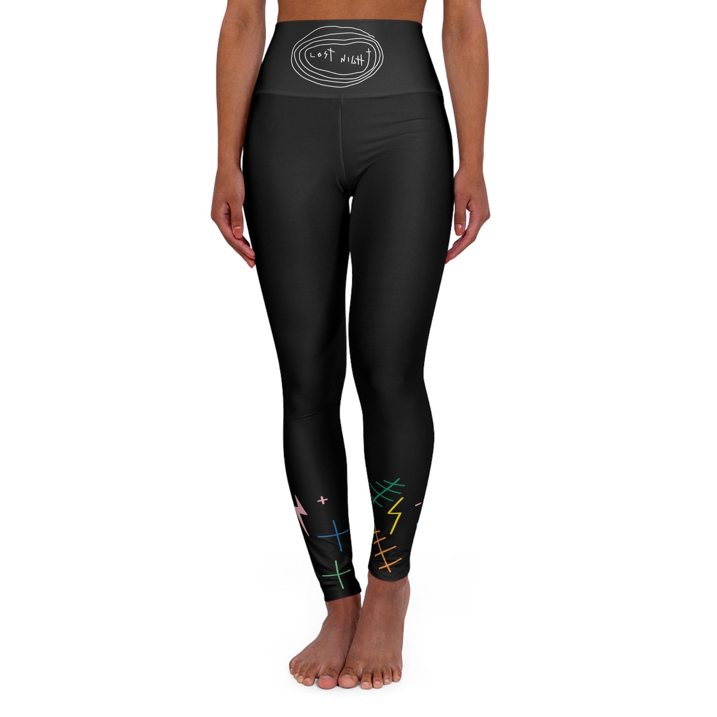 "LOST NIGHT" High Waisted Yoga Leggings (AOP)